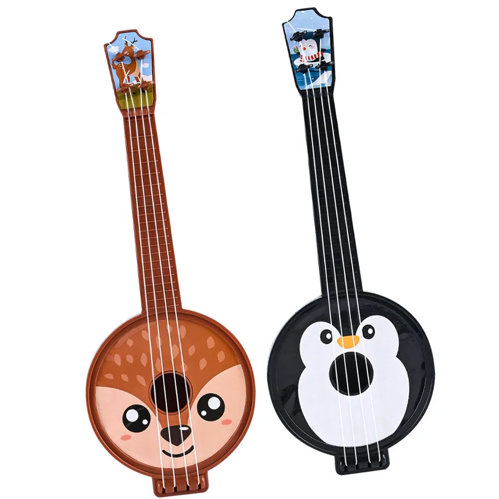 

2 Pcs Baby Educational Toys Kids Musical Learning Guitar Children Plastic Ukulele Early