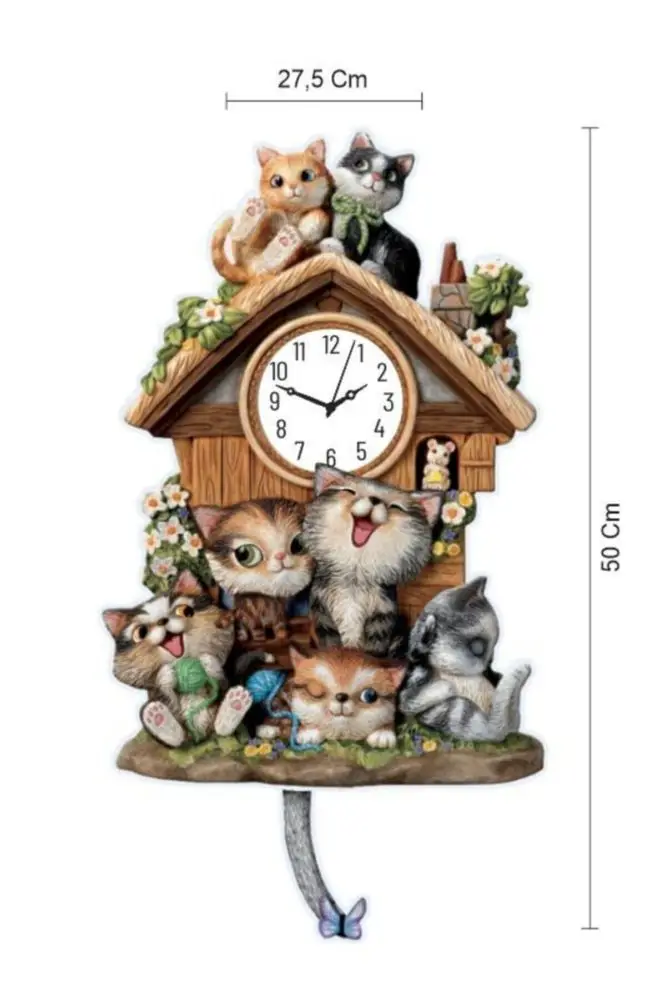 Настенные часы для детской комнаты с изображением кота | Дом и сад