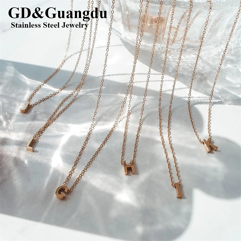 

Ожерелье GD Initial из нержавеющей стали, подвеска с 26 английскими инициалами и алфавитом, цепочка с именем, ожерелье с инициалом