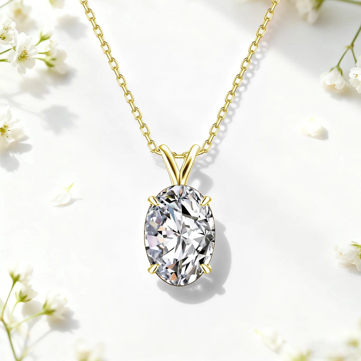 Минималистичный овальный кулон с бриллиантами из муассанита 14,5 карата с ожерельями с наполнителем из 14-каратного золота GRA, повседневные украшения на день рождения для нееHim (art.: 3920d41eef7fd) - 3920d41eef7fd