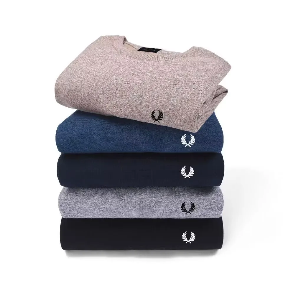 

Autumn and Winter Men's Knitwear Fashion Embroidery Warm Casual Sweater Street Harajuku Retro Round Neck Pullover