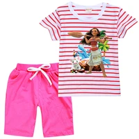 2022 moana clothes kids summer outfits baby boys short sleeve striped t shirts shorts 2pcs set toddler girls vaiana clothing