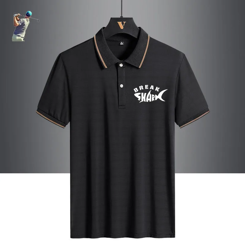 

Golf Wear Zipper Stand Collar Man T-shirt Comfortable Polo Shirt Quick-drying Golf Fashion Short Sleeve