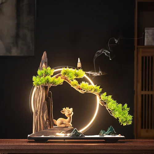 

Backflow Candlee Vessel Waterfall Ramadan Room Decor Zen Garden Candlee Burder Sticks Car Incenseer Encensoir Smoke Waterfalls