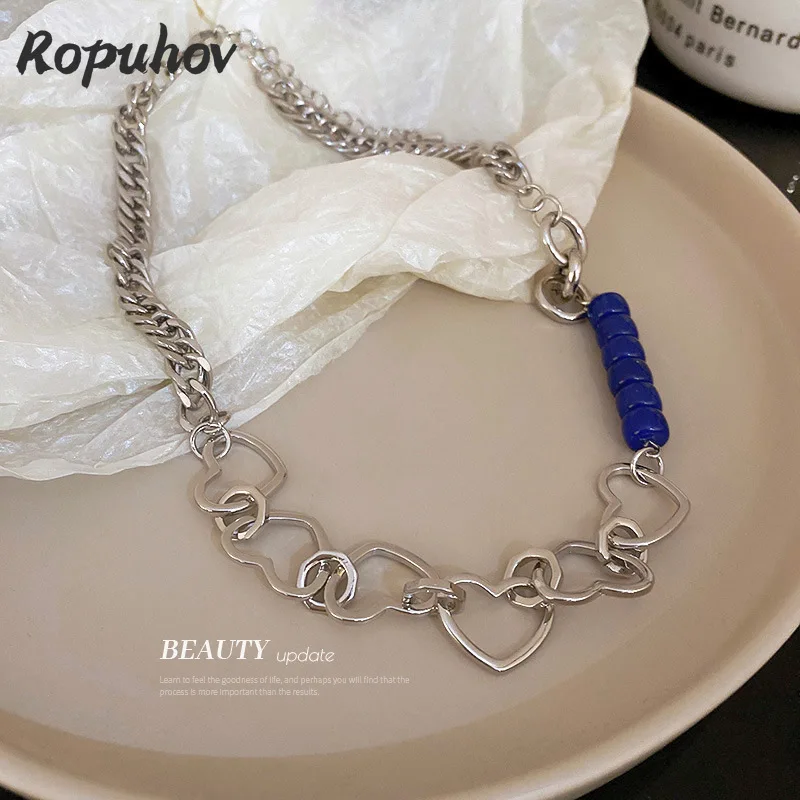 

Ropuhov 2022 Love Chain Necklace Women's Simple Fashion Collarbone Chain Korean Personalized Design Necklace