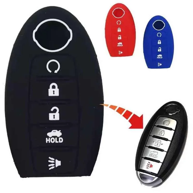 

Silicone Key Case For Nissan Altima Maxima Infiniti EX FX G37 Q60 QX50 QX70 5 Button Keyless Remote Fob Keys Cover Accessories
