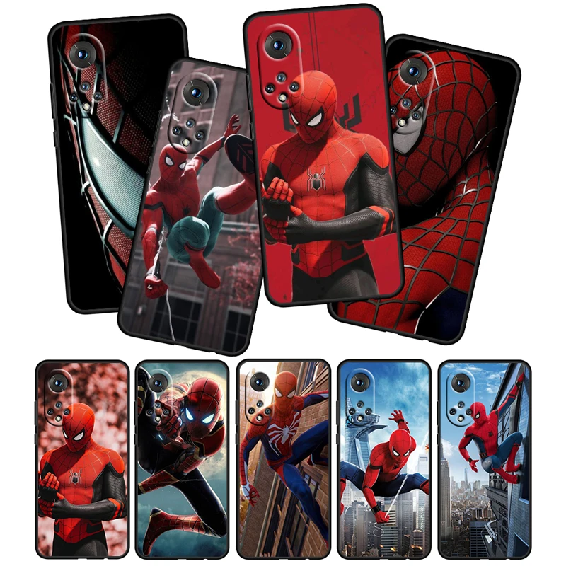 

Marvel Hero Spiderman Hot For Honor 60 50 30 20 Pro Plus 5G Funda Coque Capa Magic3 Play5 5T TPU Soft Silicone Black Phone Case