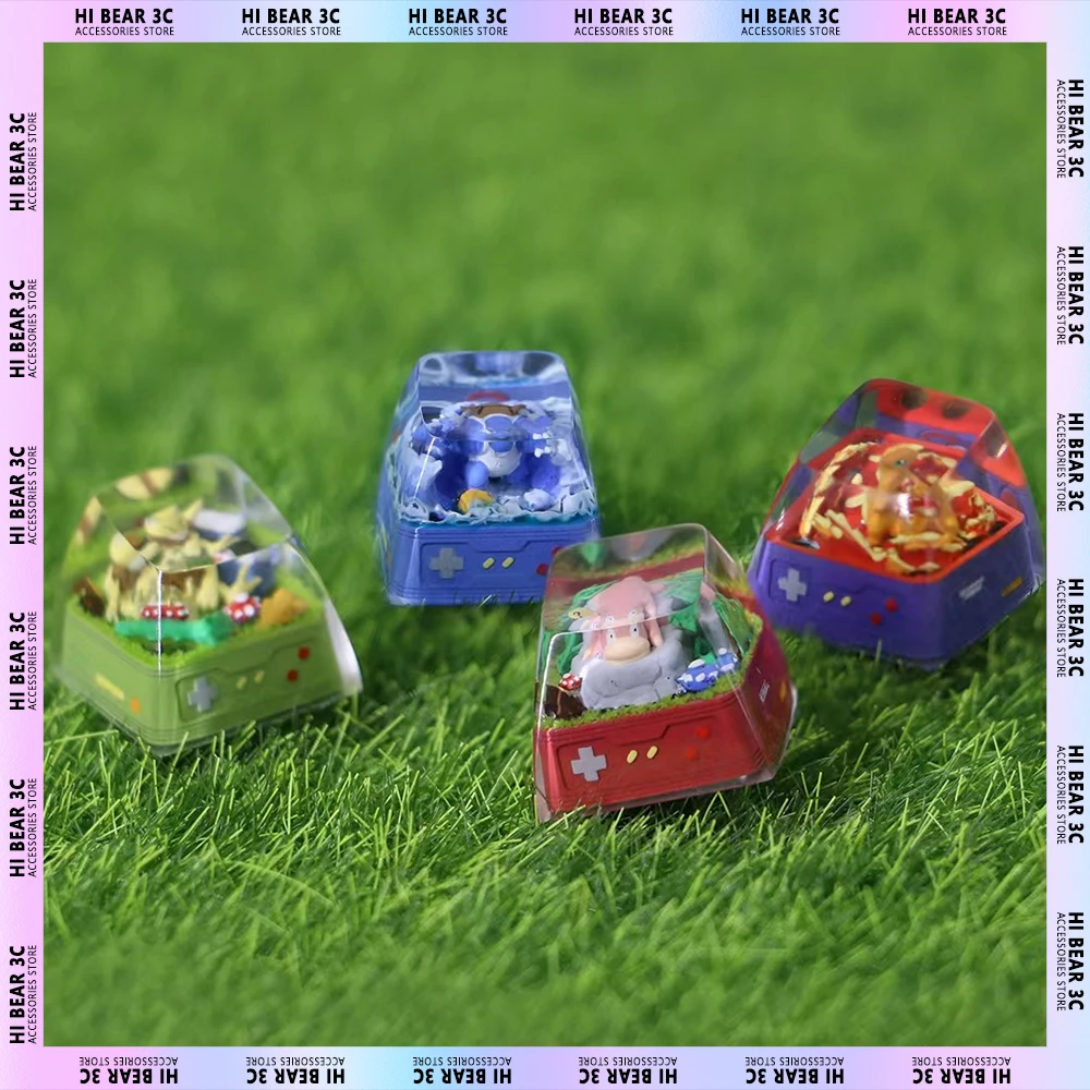 

Набор колпачков для ключей из смолы под заказ персонализированные Мультяшные аниме трехмерные прозрачные колпачки для ключей эльфов для механических магнитных колпачков