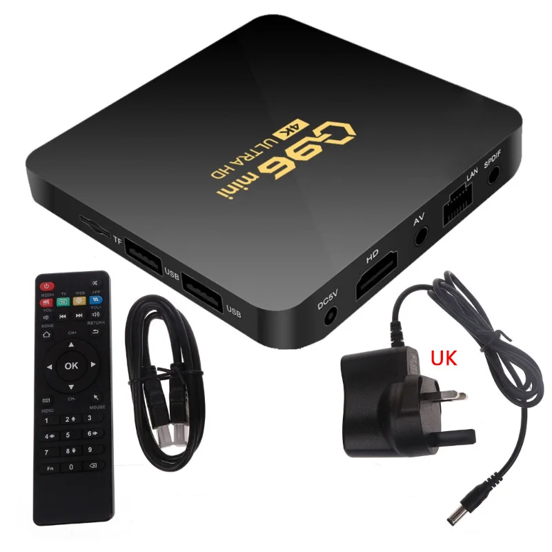 

Q96 TV Set-top Box 2.4G WIFI HD4K TV Box Support Amlogic S905L Quad Core 2+16GB Rj45 Media Player H265 Home New Dropship