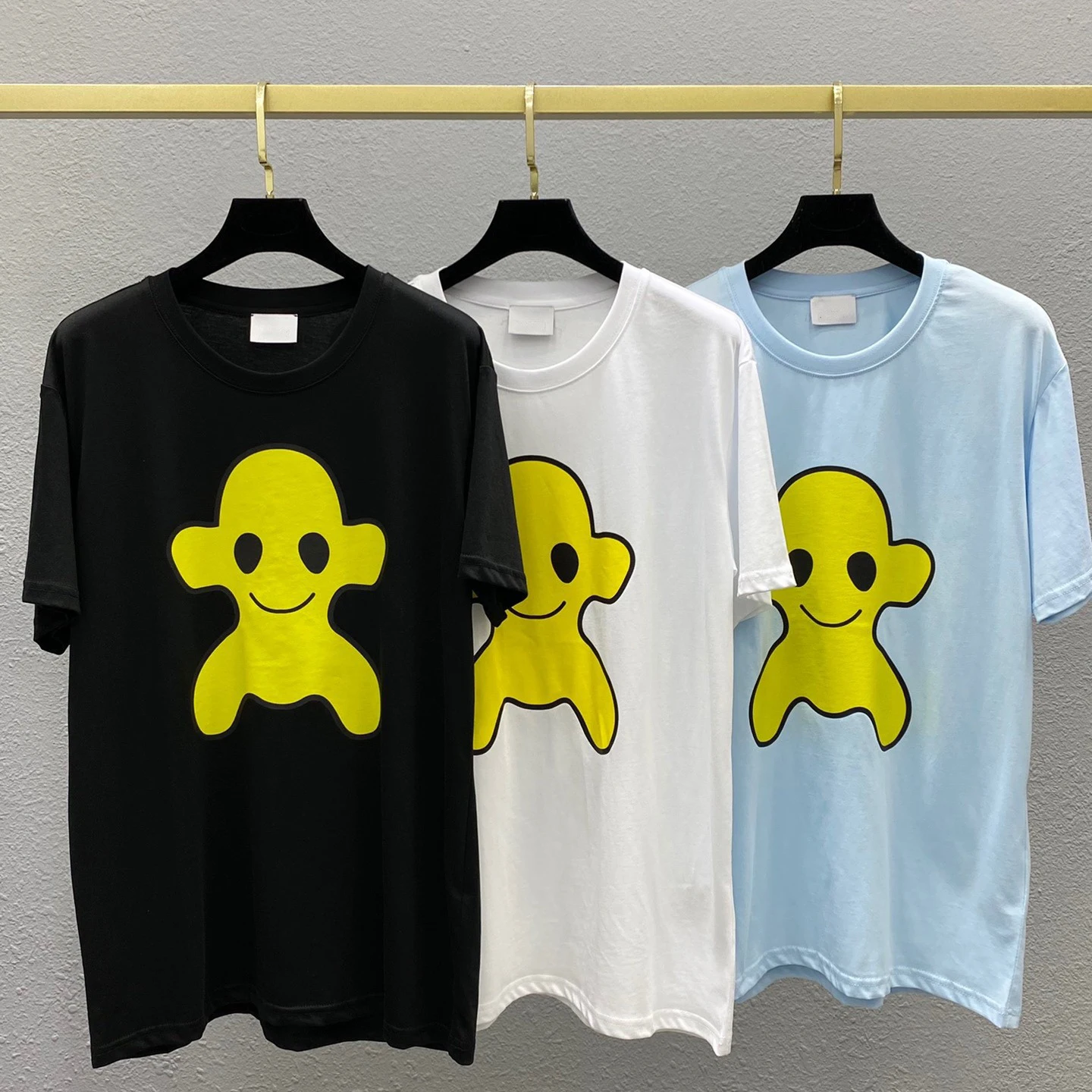 

2022 summer new loose all-match men's and women's same style alien little monster print round neck short-sleeved t-shirt top