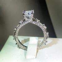 2022 nee fashion four prong round full of diamonds couples ring for women geometric engagement valentine day gift party jewelry