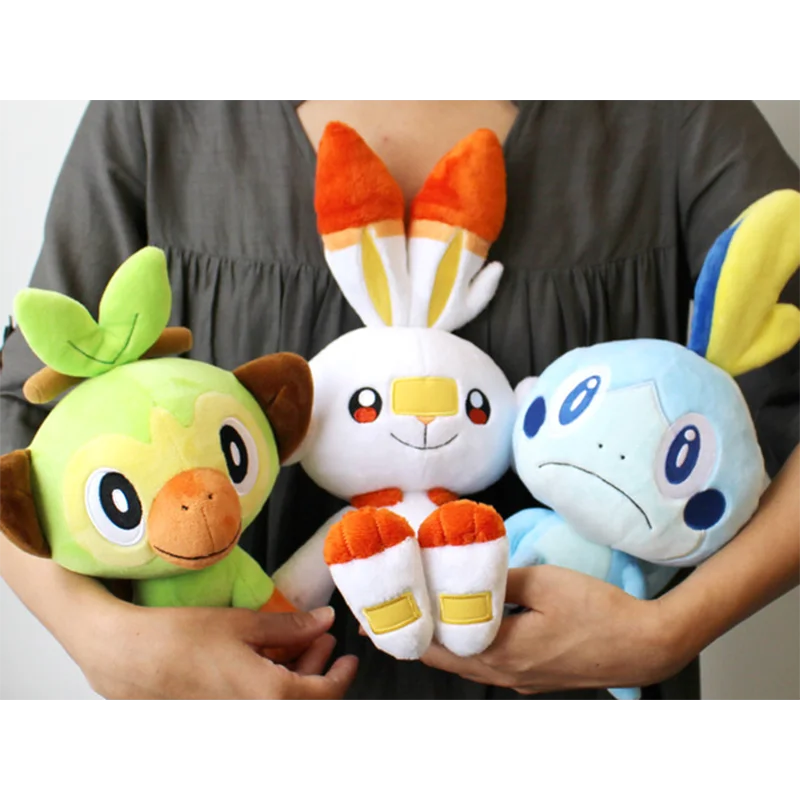 

Cute Scorbunny Grookey Sobble Plush Doll Elf Kawaii Sirfetch'd Stuffed Toys Rabbit Lizard Monkey Duck Gifts for Children Kid