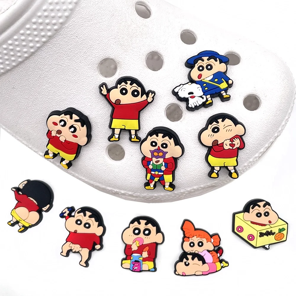 Cute set cartoon japanese anime Shoe Buckle Accessories PVC Shoe Charm Decorations Fit Croc charms Jibz Party Kids Gifts
