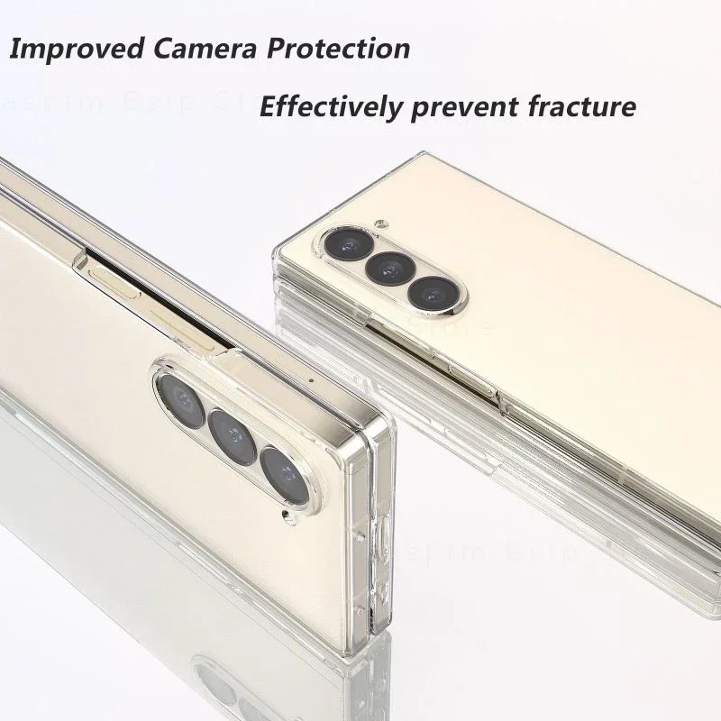 Прозрачный Жесткий Чехол Для ПК Samsung Galaxy Z Fold 6/5/4/3/2-передняя И Задняя Защитная