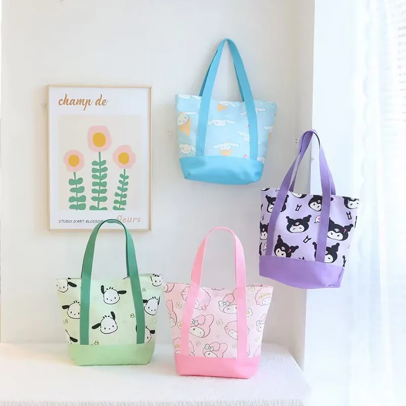 

Новинка Kawaii Sanrio My Melody Cinnamoroll Kuromi Pachacco сумка аниме девушка сердце Милая мультяшная большая сумка для покупок подарок для девочки