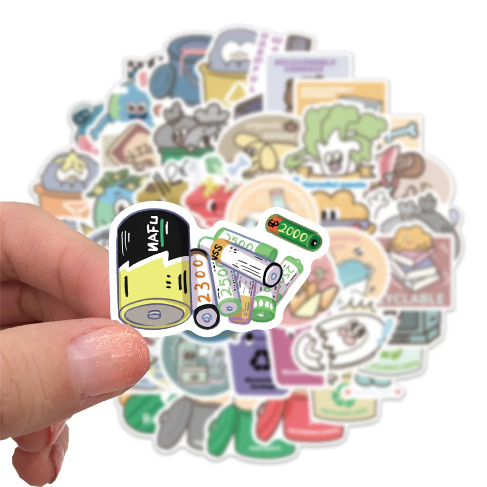

10/30/50pcs Cartoon Garbage Sorting Graffiti Stickers For Kids Toys Luggage Laptop Ipad Skateboard Motorcycle Stickers Wholesale