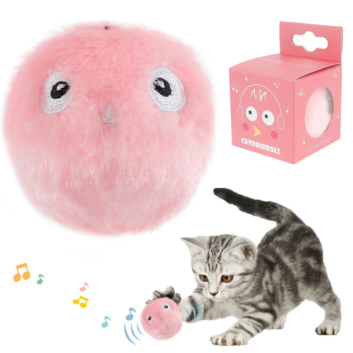 

Plush Cat Toy Balls Interactive Balls Smart Cat Toys Interactive Ball with Catnip Cat Training Squeaky Fidget Toys for Pets