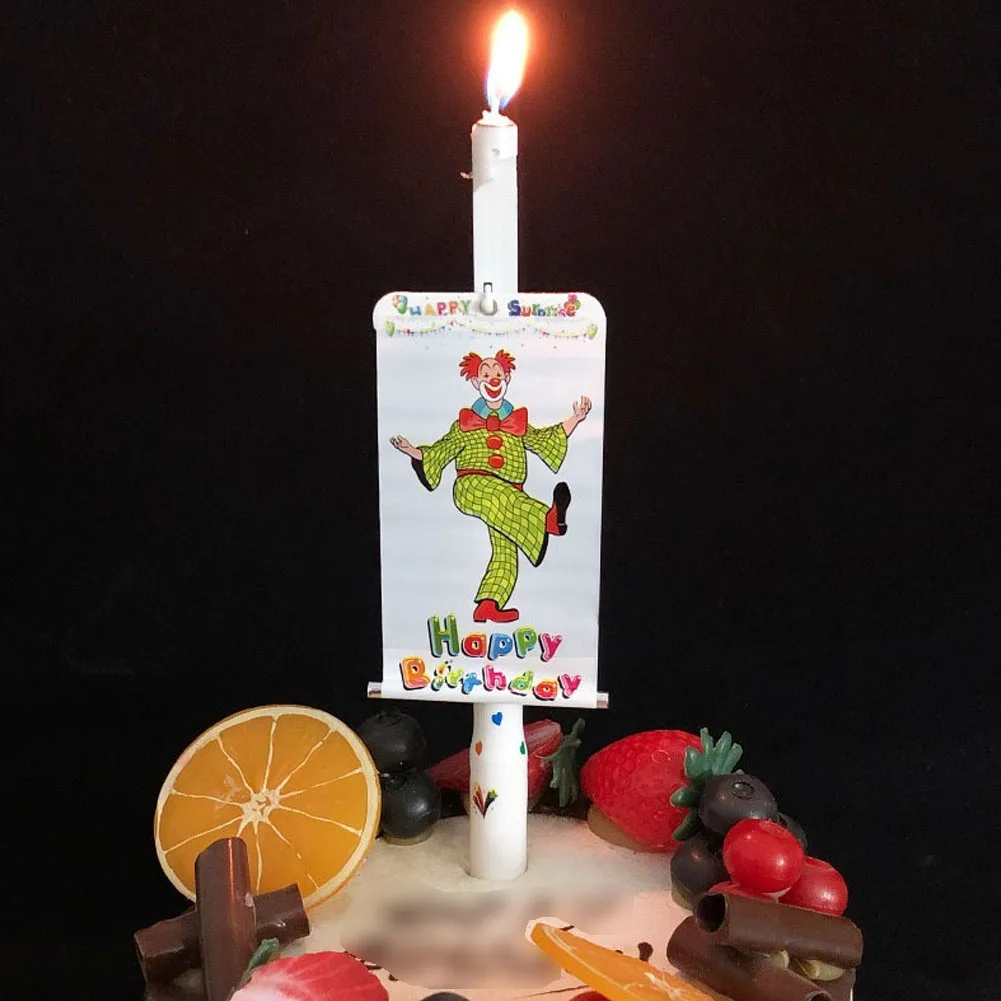 

Banner Candle Happy Birthday Candle Surprise Party Cake Candle Whimsy Clown Plug-in Cute Cake Topper Insert Creative