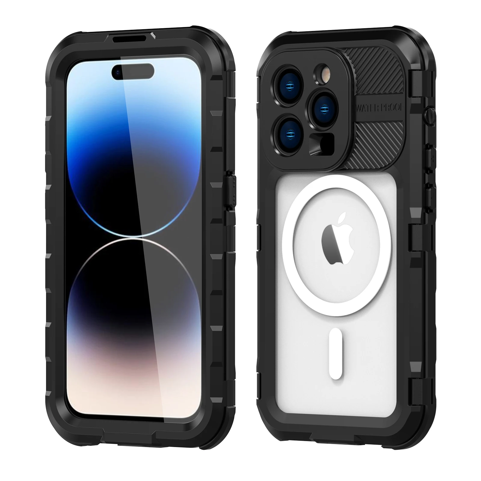 

Металлический корпус ShellBox Magsafe, водонепроницаемый чехол для iPhone 14 Pro Max 14 Plus 14 Pro 14, магнитный бронированный чехол с беспроводной зарядкой