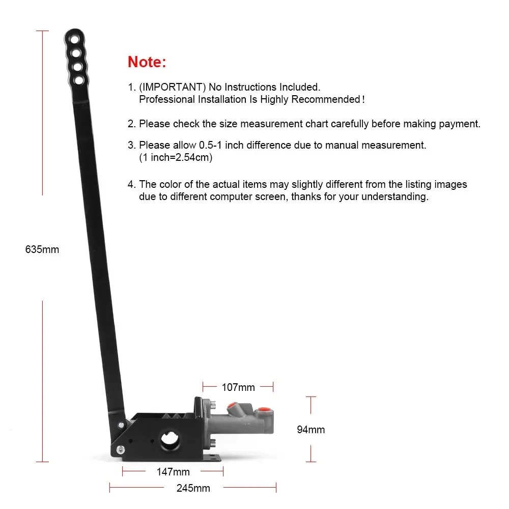 

63cm Universal Long Vertical Hydraulic Handbrake Hydro E-brake Drift Race Hand Applicable to Honda Toyota Volkswagen