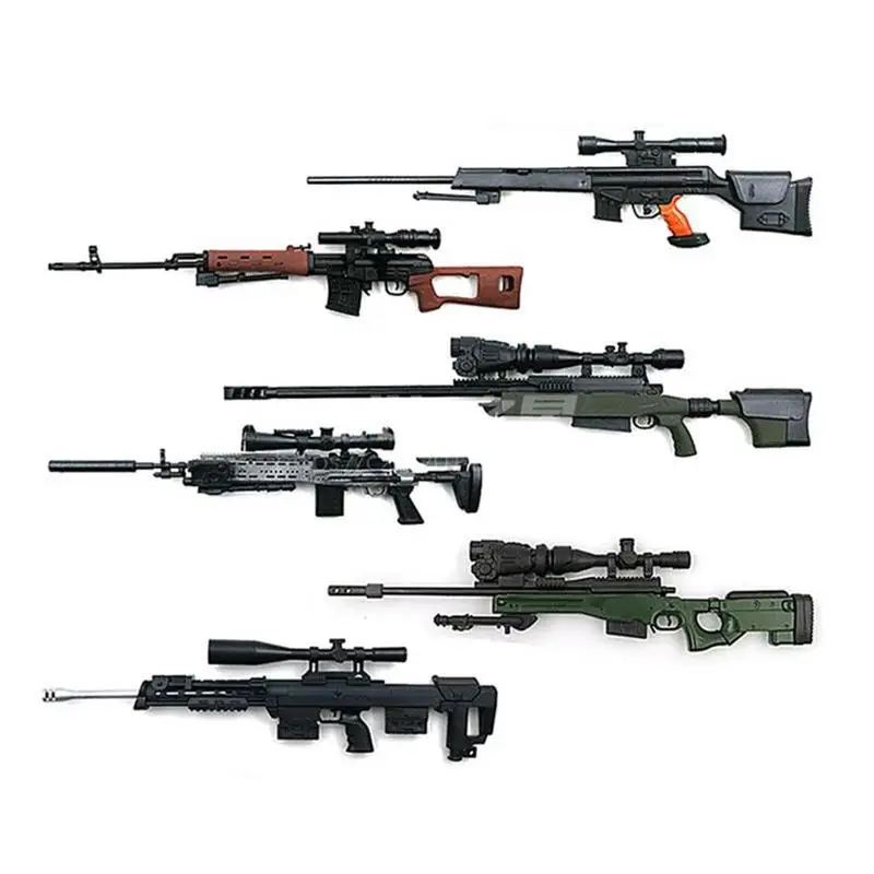 

1/6 Scale Mini Toys AWM MK14 DSR PSG SVD TAC50 Sniper Rifle Plastic Weapon Assembly Toy Mini Gun Model for 12 Inch Action Figure