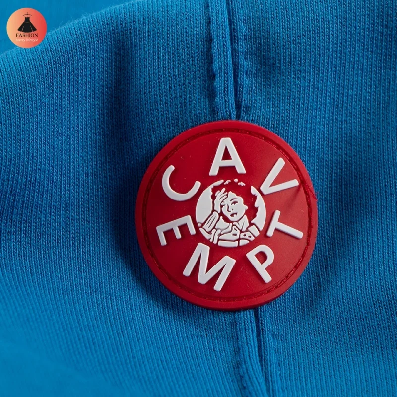 Модная синяя CAVEMPT новинка 1:1 осенне-зимняя оверсайз-футболка с принтом для мужчин
