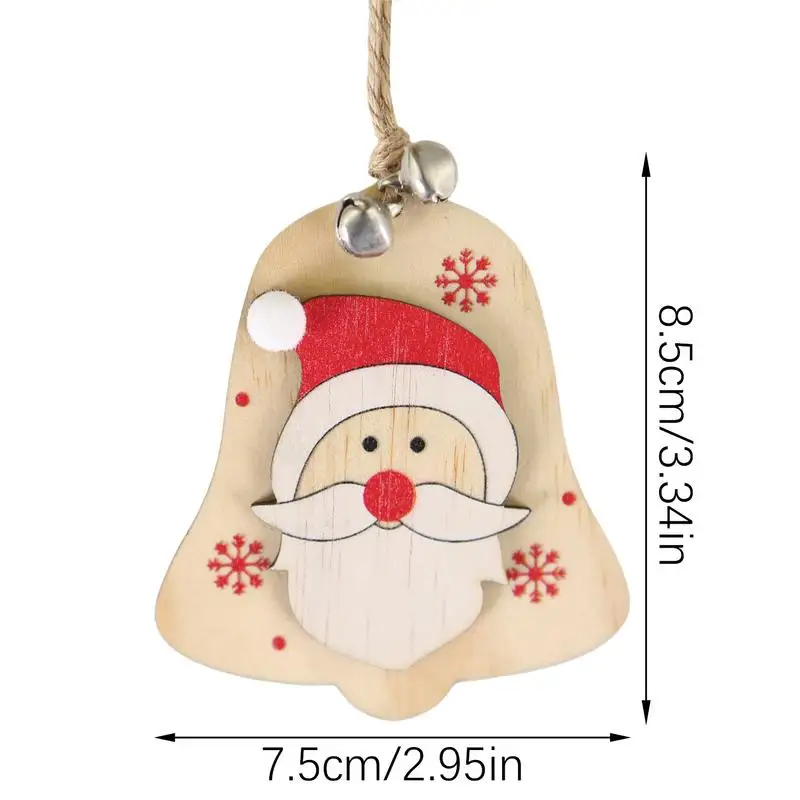 Дед Мороз украшение для елки елка с колокольчиками деревянная подвеска