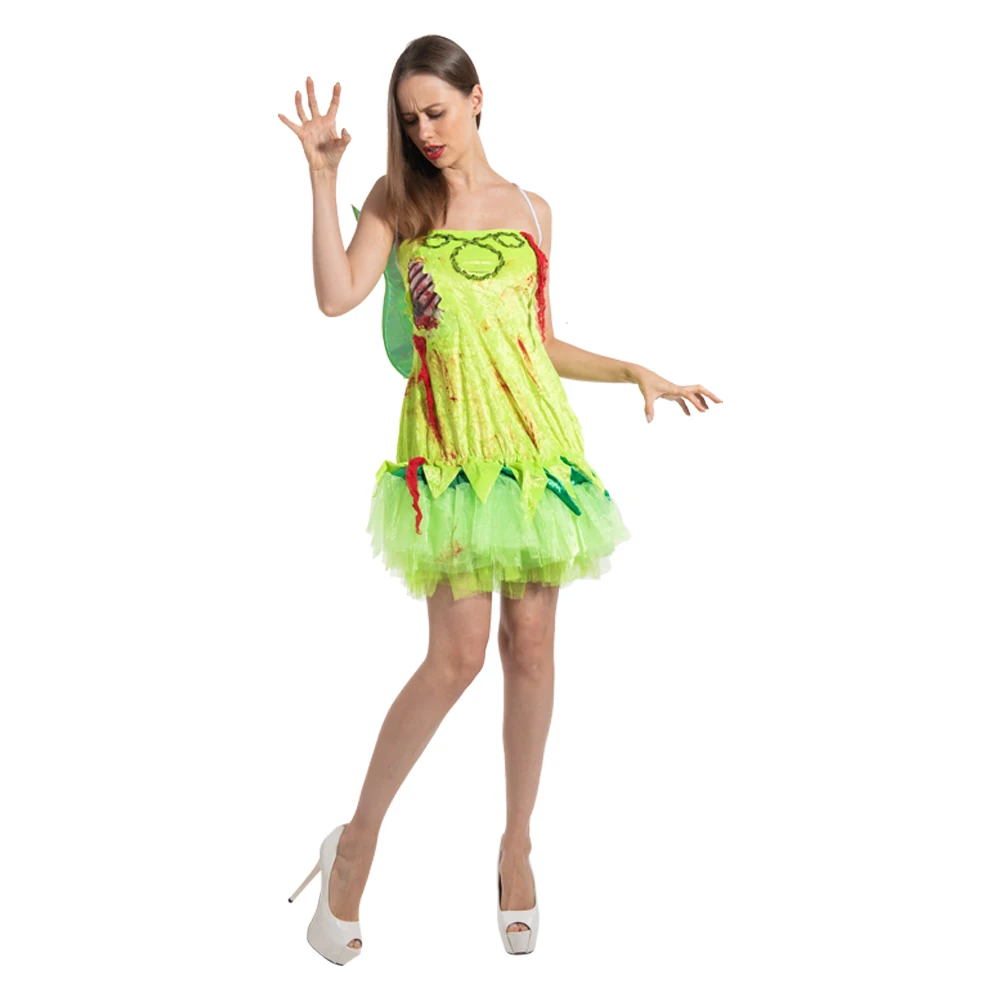 

Reneecho Green Bloody Women Zombie Costume Adult Halloween Costumes Sexy Dresses Ghost Costume Carnival Party Easter Fancy Dress