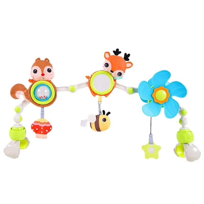 

Stroller Arch Toy Adjustable Deer Car Seat Toy Bassinet Accessories Windmill Rattle Toy For Stimulating Newborn's Senses And