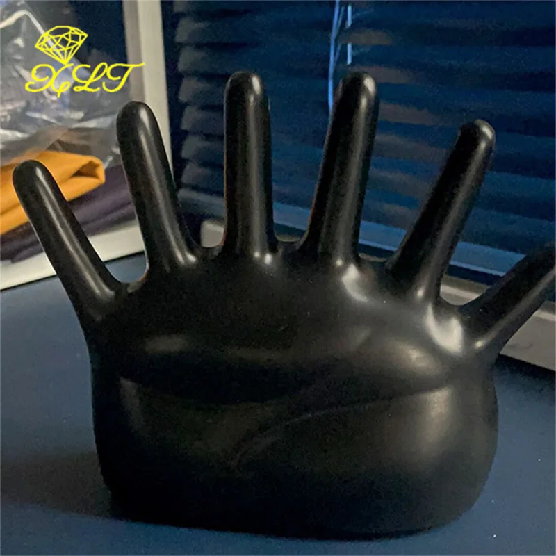 Resin Spray Paint Six Finger Palm Jewelry Rack Ring Necklace Storage Rack Decoration Props Jewelry Display Jewlery Organizer