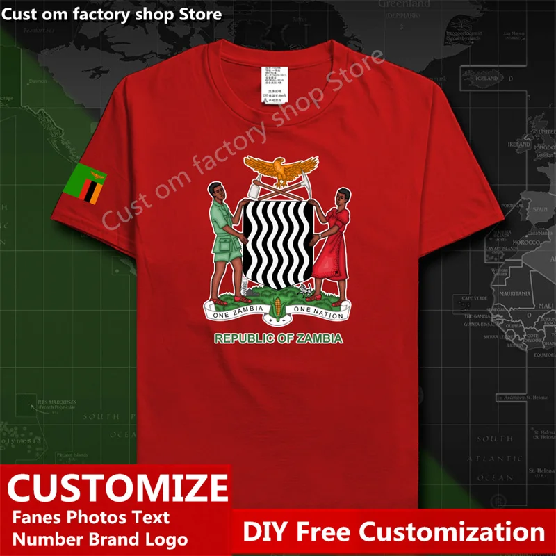 Замбийская Республика Замбия замбийская страна футболка на заказ фанаты логотип