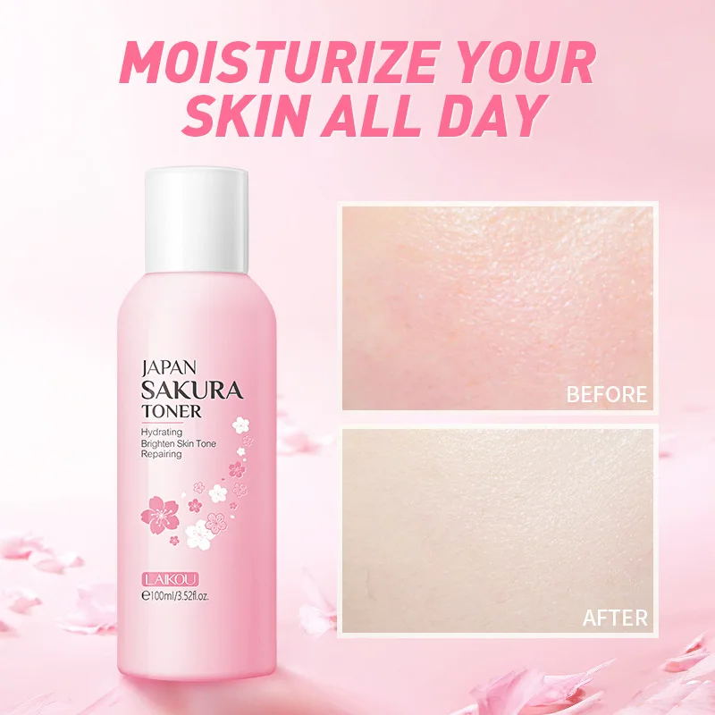 

LAIKOU Cherry Blossoms Face Tonic Deep Moisturizing Oil-control Shrink Pores Makeup Water Whitening Skin Care Japan Sakura Toner