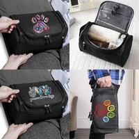 unisex travel cosmetic bag makeup beauty case make up organizer toiletry bag kits storage hanging wash pouch footprints series