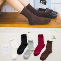 cotton kawaii middle tube socks japanese department woman clothes harajuku college style bubble mouth fried dough twist pattern