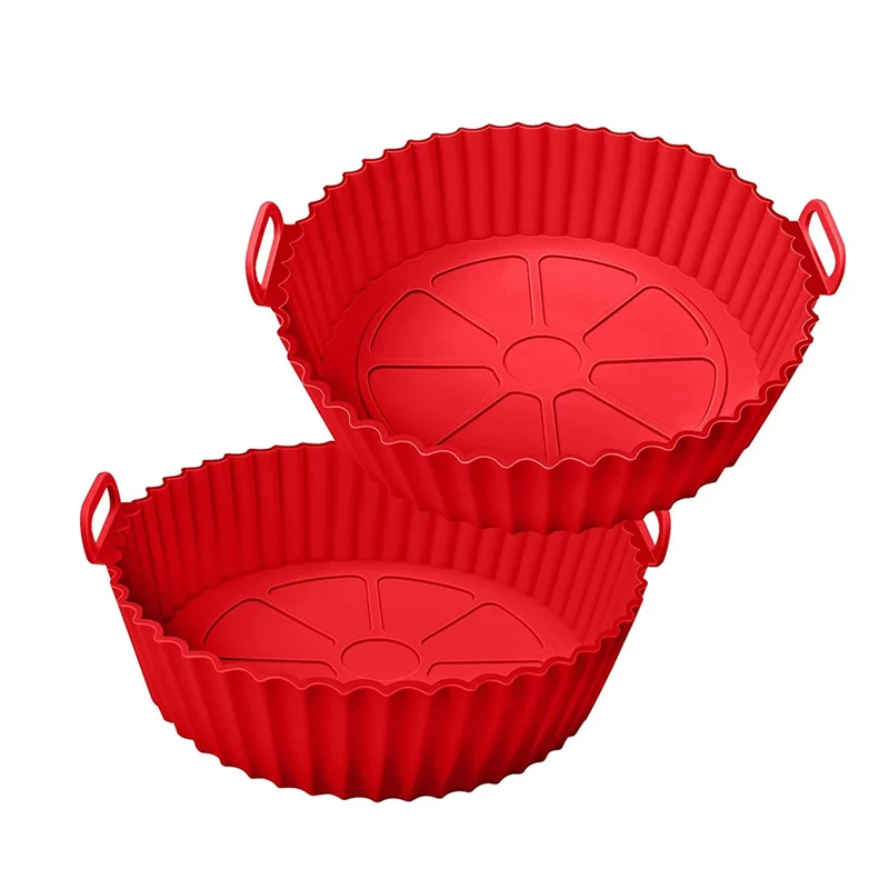 

Air Fryer Silicone Pot Air Fryer Silicone Liners Safe Non Stick Air Fryers Basket Oven Accessories,3.6To 6.8QT Air Fryer