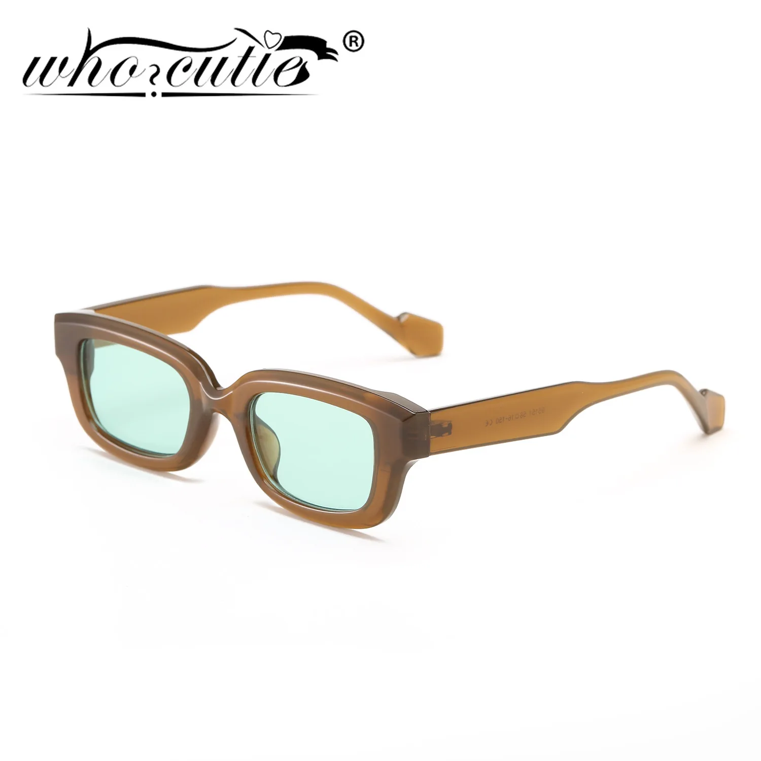 

Retro Tortoiseshell Rectangle Frame Women Sunglasses 2022 Brand Designer Green Square Decor Acrylic Men Sun Glasses Shades UV400