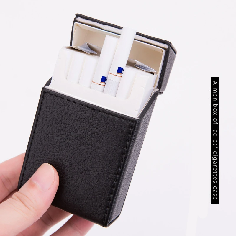 

Hot Holds 20 Cigarettes Fashion Individuality PU Magnet Adsorption Clamshell Cigarette Case Anti Pressure Leisure Business Box