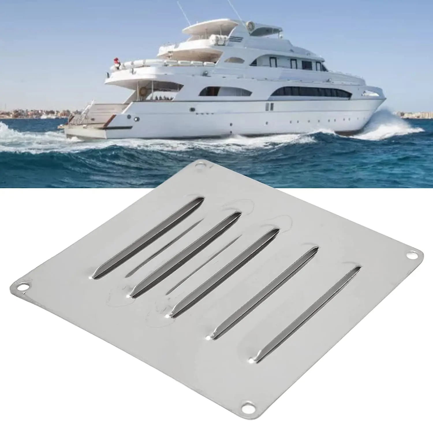 

Boat Accessories Stainless Steel Vent Grille Ventilation Sheet Heat Dissipation Shutter For Yacht RV Truck And Marine Hardware