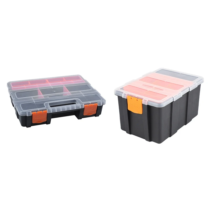 

2 Pcs Portable Plastic Tool Parts Box Electronic Component Box Material Box F-290 & F-156D