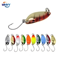 whyy 610pcslot spoon trout lure fishing lure metal single hook spinner hard bait trout area bass pike winter ice fishing