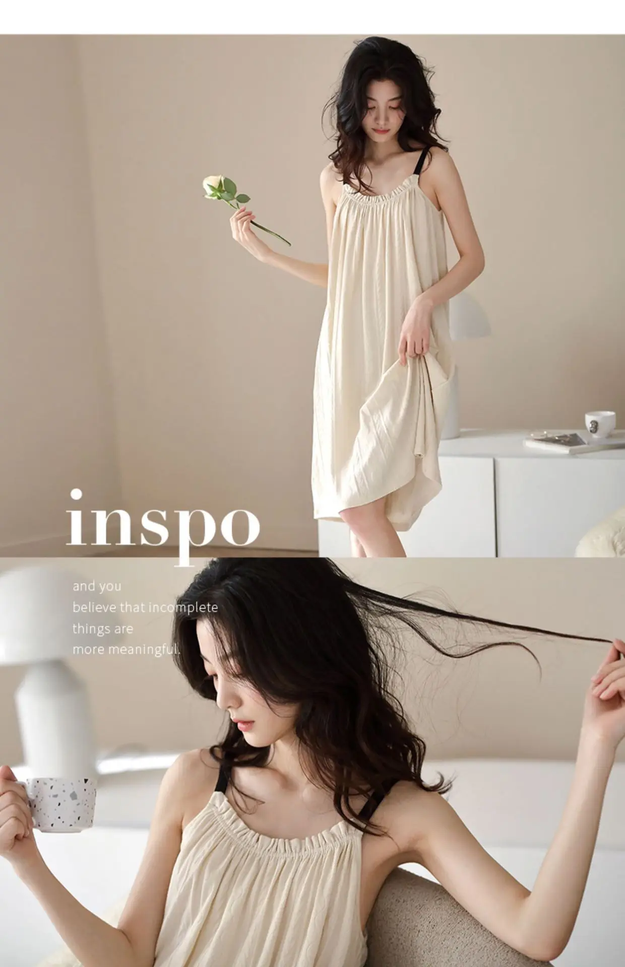 Slip Nightdress Pure Desire Style Summer New Simple Cotton Vest Skirt