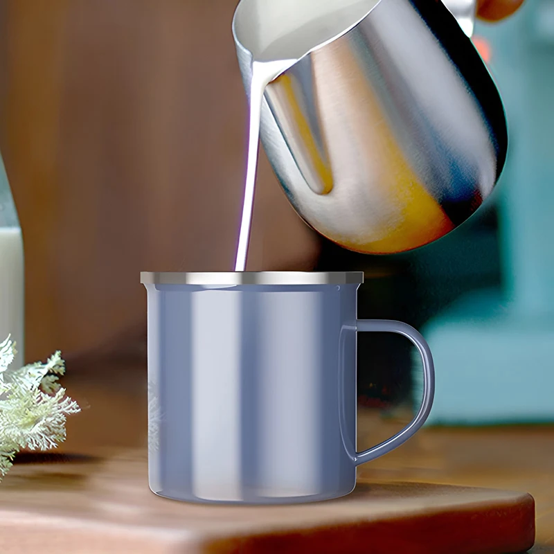 

350ml Coffee Mugs Large Capacity Enamel Cups For Coffee Tea Milk Mugs Drink Mug for Home Vintage Creative Mug 3/6 PCS