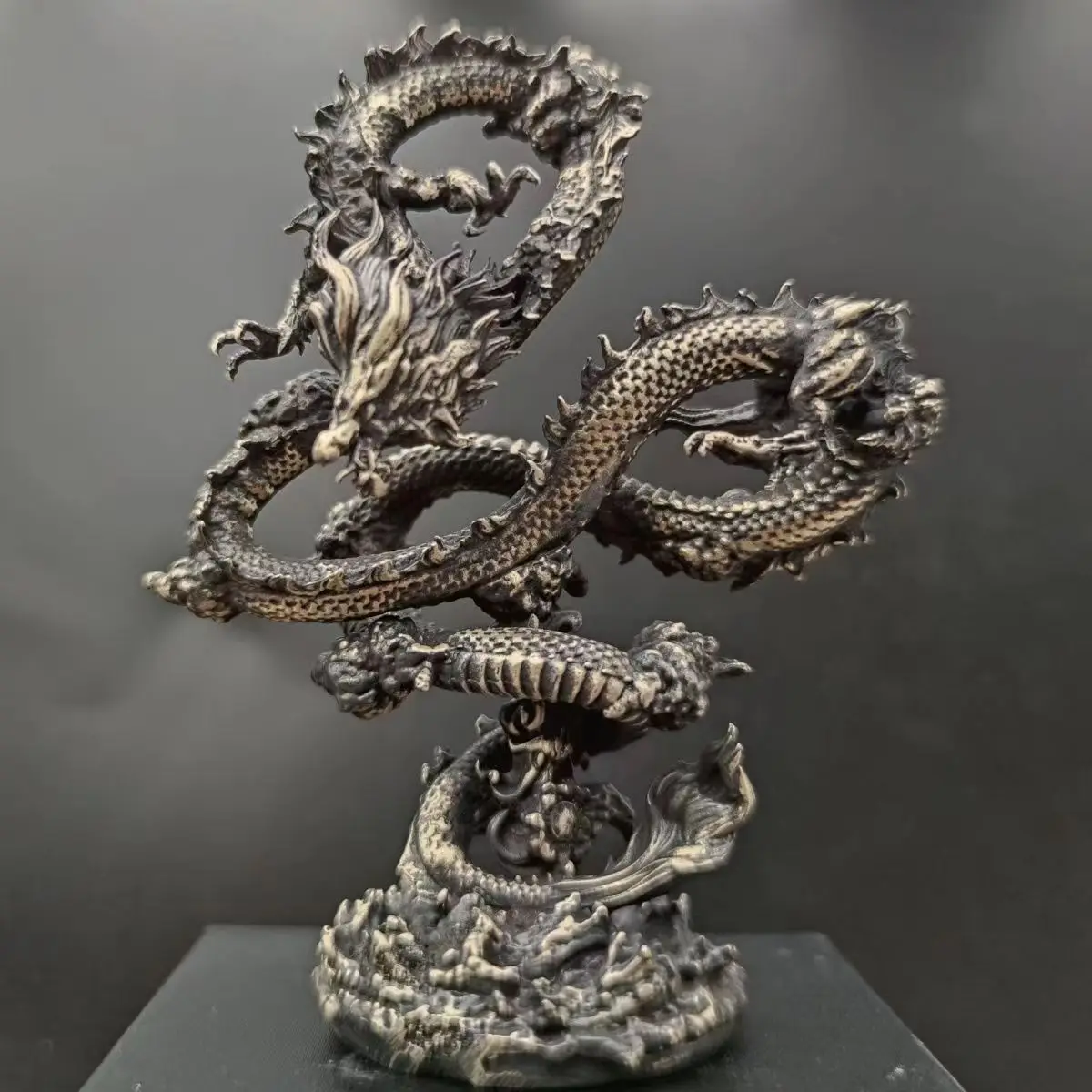 11cm Brass Dragon Casting Statue Animal Metal Figurine Home Decor Desktop Crafts Sculpture Decoration