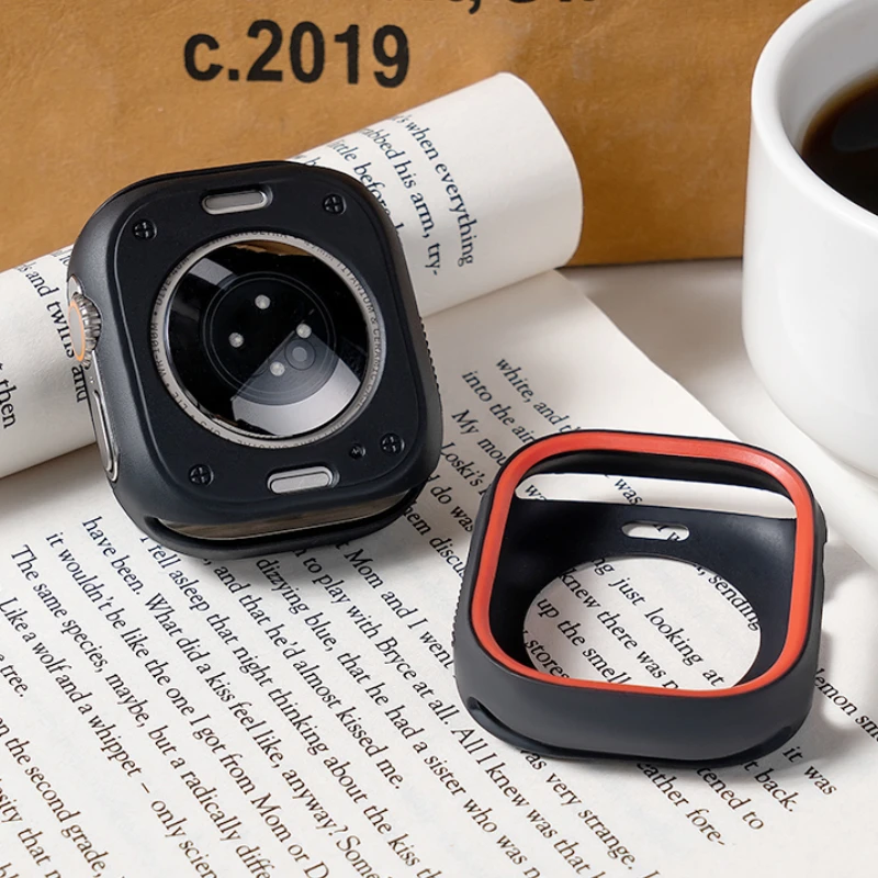 Soft Silicone Case For Apple Watch Ultra 49mm Cover For apple watch 8 case 45mm For iWatch Series 7 6 5 SE 49MM 44MM Accessories