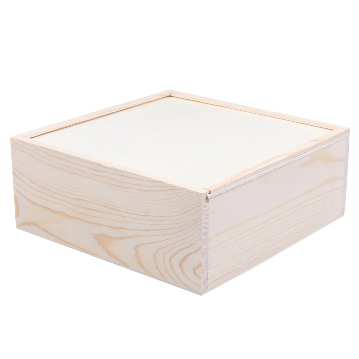 

Wooden Box Gift Case Square Packaging Wood Jewelry Boxessmall Storage Unfinished Christmascrafts Container Slidinglids Craft