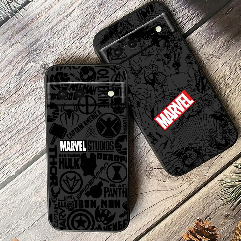 

Marvel Iron Man Avengers Art Phone Case For Google Pixel 8 7 6 Pro 6A 5A 5 4 4A XL 5G Black Shell Soft TPU Cover Fundas Capa