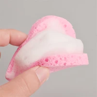 10pcs face heart shaped makeup remover tools natural sponge cellulose compress cosmetic puff facial washing sponge