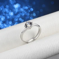Moissanite Diamond Ring 1 Carat D Color White Gold Engagement Ring Love Intertwined Valentine's Day Gift