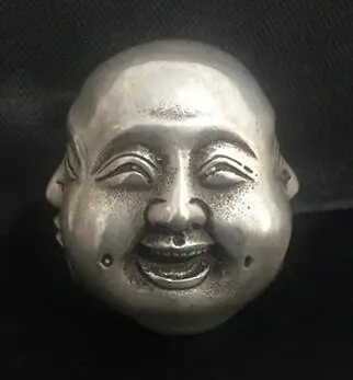 

Chinese Bronze Carving 4 Face Buddha Happy Angry Sad Pleasure Head Bust Statue