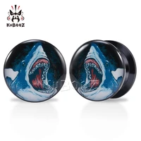wholesale price acrylic big shark ear gauges plugs body piercing jewelry earring tunnels stretchers expanders 6 30mm 80pcs